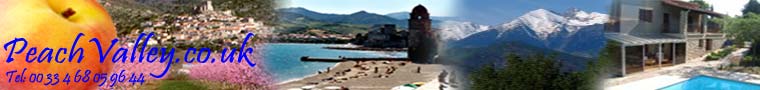 Peach Valley site  banner for Gite Holiday Accomodation in Rodes, Tet Valley, South France